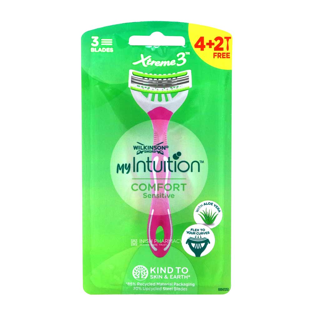 Wilkinson Sword  Xtreme3 Intuition Comfort Sensitive Disposable Razor 4+2 Free