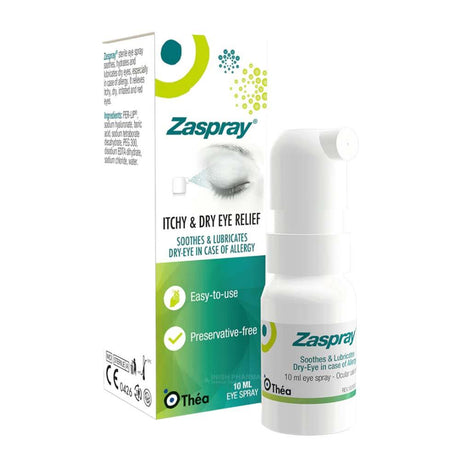 Zaspray Itchy & Dry Eye Relief Spray 10ml – soothes and relieves itchy, watery allergy eyes