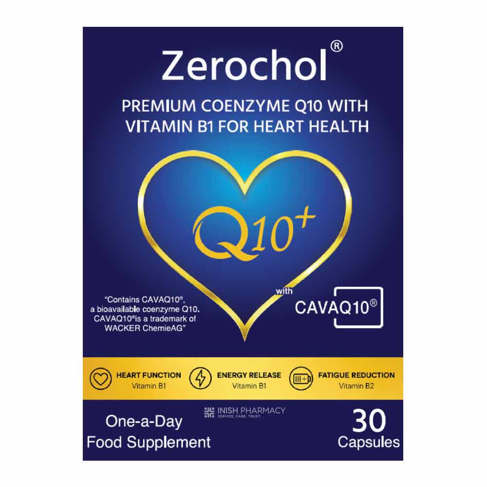 Zerochol Coenzyme Q10 With Vitamin B1 & B2 30 Capsules – vitamin B for energy and nervous system support