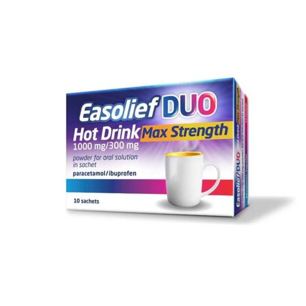 Easolief Duo Hot Drink Max Strength 1000mg/300mg 10 Sachets