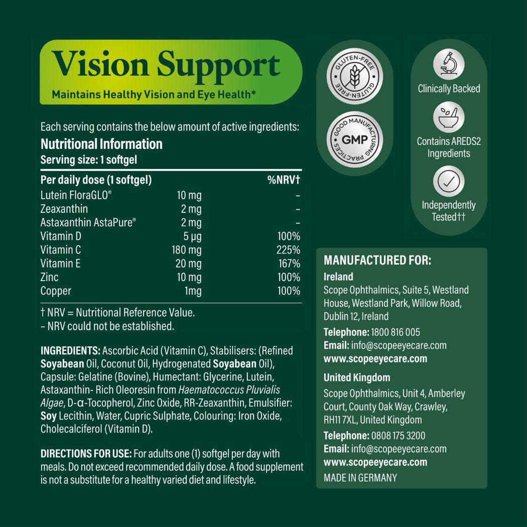 Optase Eyetamins Vision Support 30 Softgels