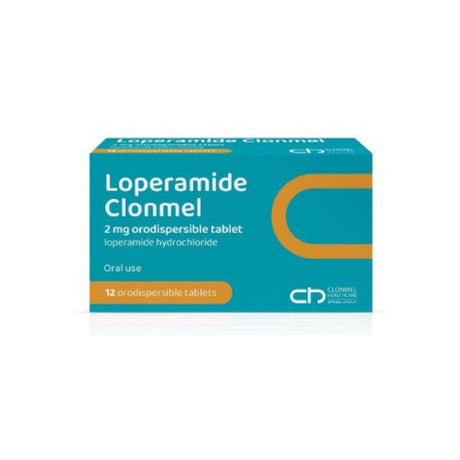 Loperamide Clonmel 2mg Orodispersible Tablet 12 Pack – provides fast relief from diarrhoea